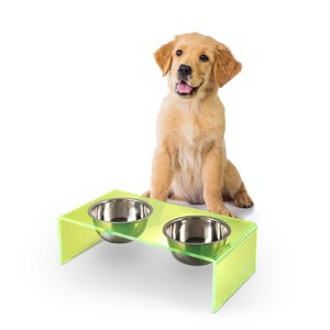 THE LICKER STORE Keaton Modern Acrylic Rectangular Elevated Pet Feeder - 1 of 4