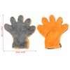 Unique Bargains Pair Coral Fleece Car Wash Mitt Microfiber Glove Double Sided Tool Orange Gray - 2 of 4
