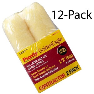 Genuine Purdy 12 Sets of Golden Eagle 2 Multi-Pack 9" x 1/2" Nap Roller Covers 14C868000-12PK - 1 of 3