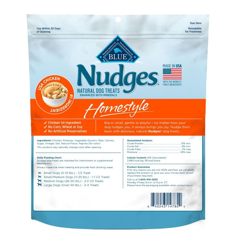 Blue Buffalo Nudges Homestyle Natural Dog Treats with Chicken Flavor - 16oz, 2 of 10