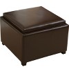 GDFStudio Brunello Contemporary Bonded Leather Tray Top Storage Ottoman, Chocolate Brown/Dark Brown - 4 of 4