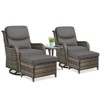 Belord 5 Piece Patio Furniture Set with Swivel Chairs and Ottomans, High Back Deep Seat Cushioned Wicker Swivel Patio Chairs Set of 2 with Ottoman - 4 of 4