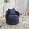 KWPZQEB Modern Accent Chair, 360° Swivel Barrel Chair with Pillow, Chenille Armchair Club Chair for Living Room Bedroom - 2 of 4