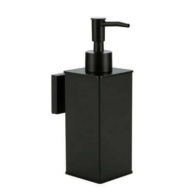 LunaLulinlk Refillable Wall Mounted, Metal Rustproof Black Hand Soap Dispenser for Bathroom Kitchen Home Hotel Bath 240 ML