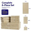 8pc 100% Combed Cotton Towel Set (2 Bath, 2 Hand, 4 Wash) by Sweet Home Collection™ - 2 of 4
