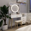Dovelina Vanity Table with Mirror and Drawers Vanity Table Set - 2 of 4