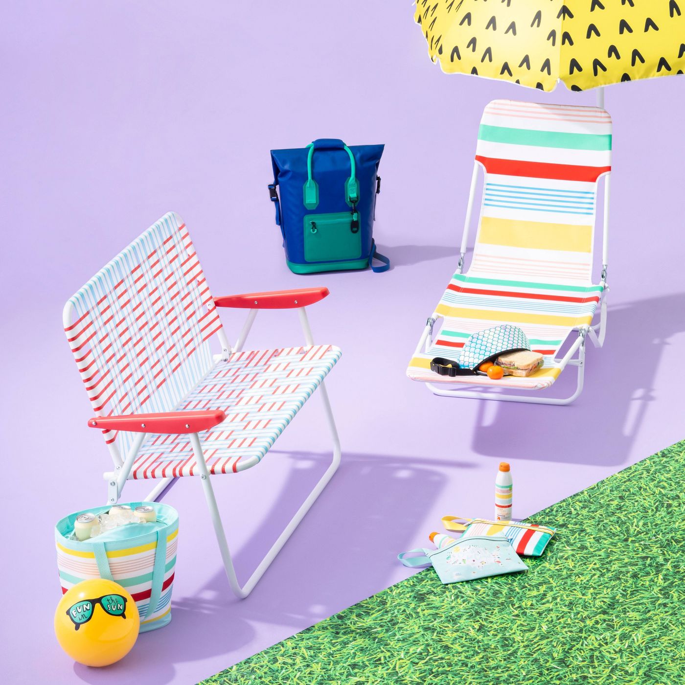 Beach chair with hot sale umbrella attached target