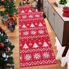Boho Runner Rug Xmas Boho Rug Anti-Slip Rubber Backing Rug Non-Shedding Long Rugs for Kitchen Entry Way Living Room, 2' x 6', Red/White - 2 of 4