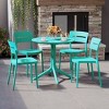 WestinTrends Playa Modern 5-Piece Resin Round Patio Dining Table Set with Stackable Patio Dining Chairs - 2 of 4
