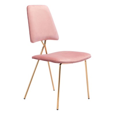 Set of 2 Cecilia Dining Chairs Pink/Gold - ZM Home