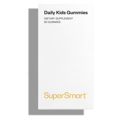 SuperSmart Sugar-Free Kids Multivitamin Gummies - Ages 3+ Toddlers & Kids - with Omega 3 (EPA/DHA), Vitamin D3, C, B, E, K2,  Zinc | 60 Gummies