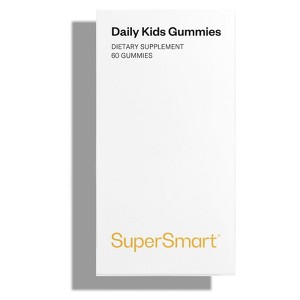 SuperSmart Sugar-Free Kids Multivitamin Gummies - Ages 3+ Toddlers & Kids - with Omega 3 (EPA/DHA), Vitamin D3, C, B, E, K2,  Zinc | 60 Gummies - 1 of 1