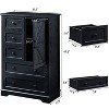 Farmhouse 47.2 '' H 5 Drawer Bedroom Dresser with Door, Wood Rustic Tall Chest of Drawers for Bedroom, Closet Storage for Bedroom - 2 of 4