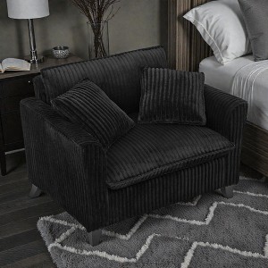 Mshliw Corduroy Lazy Sofa Chair with Backrest and Armrests, Single Sofa, Soft Cushion Single Seating Lounge Chair for Living Room Bedroom - 1 of 4