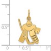 Black Bow Jewelry 14k Yellow Gold Satin Hockey Goalie Charm - 4 of 4