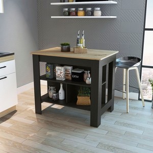 NicBex Mobile Kitchen Island Cart Morden Kitchen Carts with Storage, 3 Shelves and Spacious Top Surface for Kitchen - 1 of 4