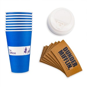 Silver Buffalo The Office Dunder Mifflin Disposable Paper Travel Cups With Lids | Set of 8 - 1 of 4