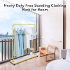 Acekool Gold Rolling Clothing Rack - Heavy Duty Metal Garment Rack with Wheels & Shelves for Home/Boutique - 2 of 4