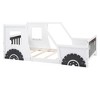 NicBex Twin/Full Car-Shaped Platform Bed Frame with Wheels,Platform Bed with Headboard,Solid Wood Slats Support,No Box Spring Needed,Easy Assembly - 4 of 4