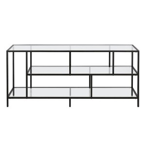 55 Inches Blackened Bronze Metal/Glass TV Stand - Henn&Hart - 1 of 4