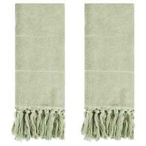 REGALWOVEN Cotton Bathroom Hand Towel with Tassel 14" x 30" 2 Pcs - 1 of 4