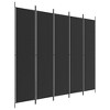 vidaXL 5-Panel Room Divider Black 98.4"x86.6" Fabric - 2 of 4