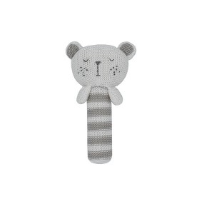 Living Textiles Baby Cotton Knitted Rattle - Brooklyn Bear - 1 of 3