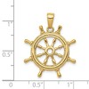 Black Bow Jewelry 14k Yellow Gold 3Dimensional Ship's Wheel Pendant - 4 of 4
