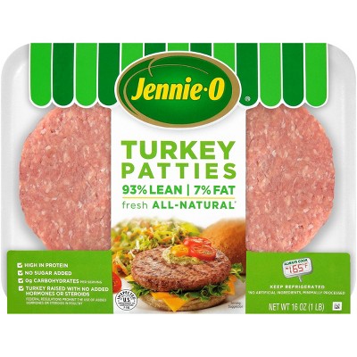 Jennie-O All-Natural 93/7 Turkey Patties - 16oz/4ct