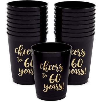 Sparkle and Bash 16 Pack 40 Birthday Party Cups for Cheers to 40 Years, 40th Birthday Decorations for Men and Women, 16 oz