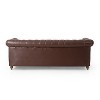 3-Seat Sofas with Wooden Legs, Mid-Century Modern Upholstered Couch, Retro Style for Living Room and Study - 4 of 4