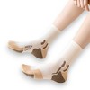 Anna-Kaci Women's 3 Pair Pack Sports Crew Socks with Color Block Toes Cushioned Soles and Ribbed Knit Design - 2 of 4