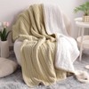 Cotton Cable Knit Blanket, Soft Warm Fleece Blanket for Couch & Bed Decor - NTBAY - 3 of 4
