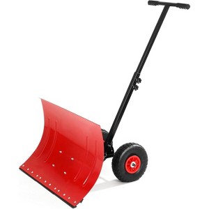 Wheeled Lane Snow Shovel, 29-inch Wide Steel Shovel, Adjustable Tilt Handle, Used for Snow Removal and Cleaning, Lane and Sidewalk Push Shovel - 1 of 4