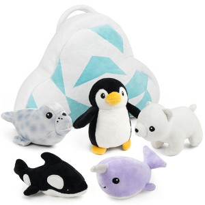 BenBen Ocean Stuffed Animal, Sea Creature Plush Toys with Iceberg Carrier Set for Kids Boys Girls - 1 of 4