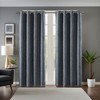 LIVN CO. Solid Heathered Blackout Grommet Top Single Curtain Panel, Navy 50x54" - 2 of 4