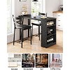 GOCAPTAIN Bar Table and Chairs Set, 3 Piece Bar Table Set with with Flip Top Extension and Storage Shelves, Dining Table Set for Kitchen, Apartment - 4 of 4