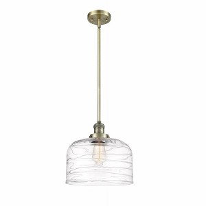 Bell - 1 Light Stem Hung Mini Pendant In Industrial Style-13 Inches Tall and 12 Inches Wide - 1 of 1