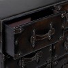 Traditional 6 Drawer Faux Leather Chest Black - Olivia & May: No Assembly, Divided Storage - 3 of 4