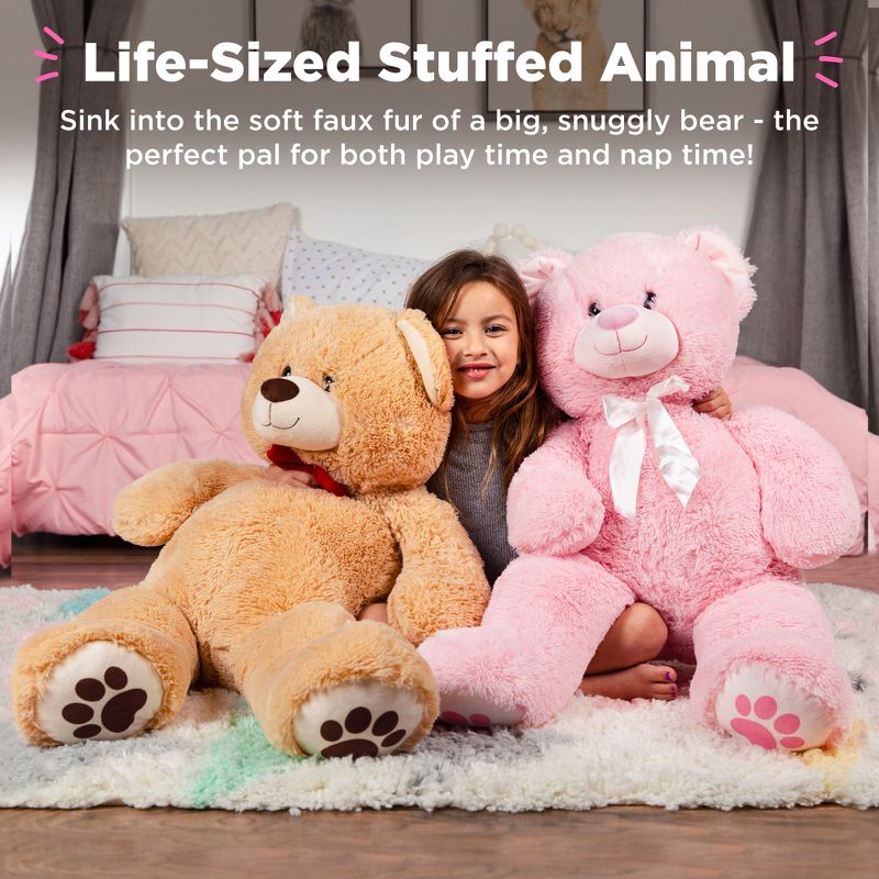 Best Choice Products 35in Giant Soft Plush Teddy Bear Stuffed Animal Toy w/ Bow Tie, Footprints, 3 of 10