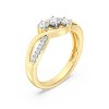 GILDED 14KT Gold Plated and 925 Sterling Silver Engagement Rings for women in 1/3 ctw 3 Stones Lab Grown Diamond Ring in Size 7 - 2 of 4