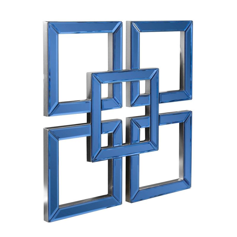 Howard Elliott 16&#34;x16&#34; Polished Sapphire Blue Layered Squares Mirror, 4 of 9
