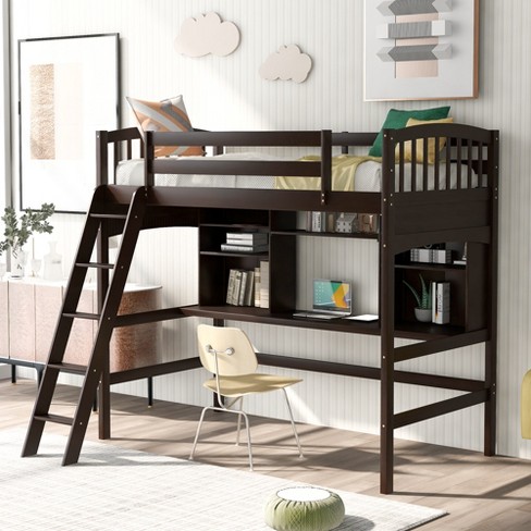 Target loft bed with hot sale desk