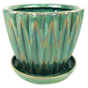 Border Concepts - Ceramic - Dimensional Planter - Smoke Green - 4.75 in. - Case of 6 - 1 of 1
