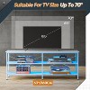 GALAXHERO TV Stand for 65-70 inch TV with LED Lights, Gaming Entertainment Center with Storage, Industrial TV Console for Living Room, White - 3 of 4