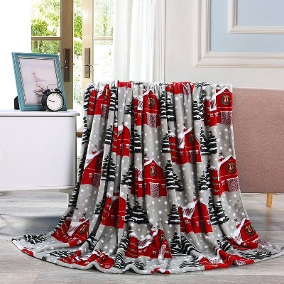 Elegant Comfort Super Soft Christmas Prints Blanket Home D¨¦cor, Warm Cozy Throws for Winter Bedding.
