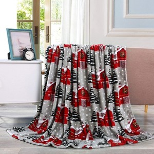 Elegant Comfort Super Soft Christmas Prints Blanket Home D¨¦cor, Warm Cozy Throws for Winter Bedding. - 1 of 4