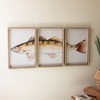 Triptych Trout Framed Wall Art Set – 25.5"H Wood & Glass Whitewashed Printed Fish Art (Set of 3) By Kalalou - 2 of 3
