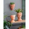 Gulches 11 Inch Gray Greek - Style Cement Head Planter for Indoor & Outdoor Garden Decor - 3 of 4