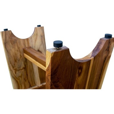 24" Serenity ED965 Wide Teak Shower Safety Bench/Seat - EcoDecors: Rectangular Bathroom Stool, 250lb Capacity